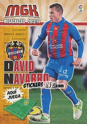 Sticker David Navarro - Liga BBVA 2013-2014. Megacracks n. 187 - Panini