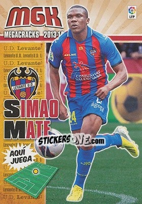 Sticker Simao Mate - Liga BBVA 2013-2014. Megacracks n. 192 - Panini