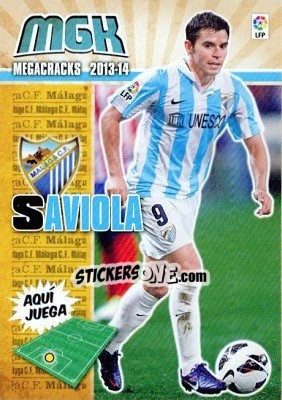 Sticker Saviola - Liga BBVA 2013-2014. Megacracks - Panini