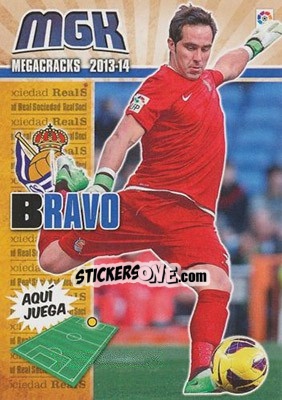 Sticker Claudio Bravo - Liga BBVA 2013-2014. Megacracks n. 272 - Panini