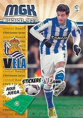 Sticker Carlos Vela - Liga BBVA 2013-2014. Megacracks n. 286 - Panini