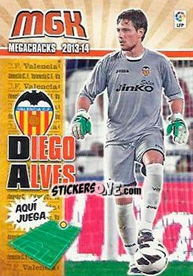 Sticker Diego Alves - Liga BBVA 2013-2014. Megacracks n. 309 - Panini