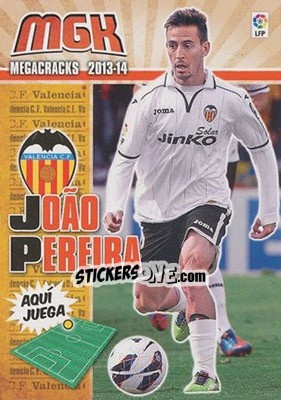 Sticker Joao Pereira - Liga BBVA 2013-2014. Megacracks n. 310 - Panini