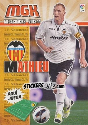 Sticker Jérémy Mathieu - Liga BBVA 2013-2014. Megacracks n. 314 - Panini