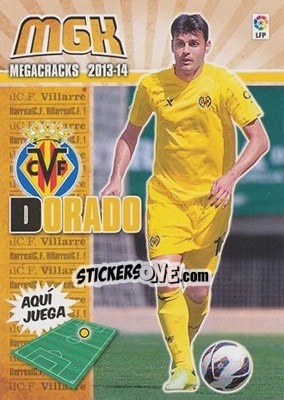 Sticker Dorado - Liga BBVA 2013-2014. Megacracks - Panini