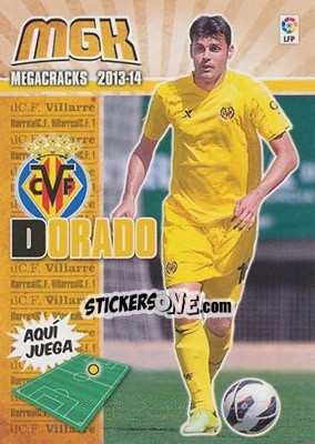 Sticker Dorado - Liga BBVA 2013-2014. Megacracks n. 348 - Panini