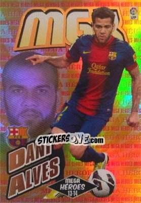 Sticker Dani Alves - Liga BBVA 2013-2014. Megacracks n. 365 - Panini