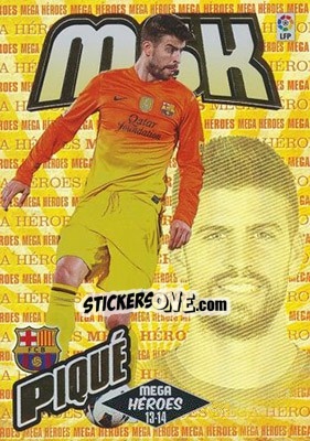 Sticker Piqué - Liga BBVA 2013-2014. Megacracks n. 368 - Panini