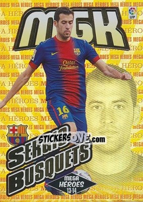 Sticker Sergio Busquets - Liga BBVA 2013-2014. Megacracks n. 378 - Panini