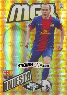 Sticker Iniesta - Liga BBVA 2013-2014. Megacracks n. 389 - Panini
