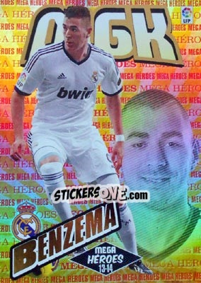 Sticker Benzema - Liga BBVA 2013-2014. Megacracks n. 398 - Panini