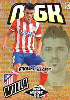 Sticker David Villa - Liga BBVA 2013-2014. Megacracks n. 400bis - Panini