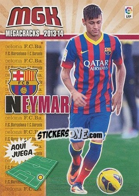 Sticker Neymar - Liga BBVA 2013-2014. Megacracks n. 437 - Panini