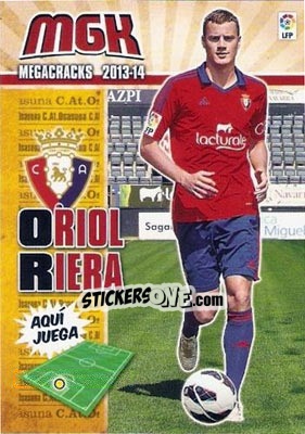 Sticker Oriol Riera - Liga BBVA 2013-2014. Megacracks n. 444 - Panini