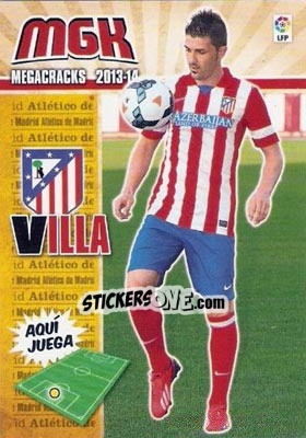 Cromo David Villa - Liga BBVA 2013-2014. Megacracks - Panini