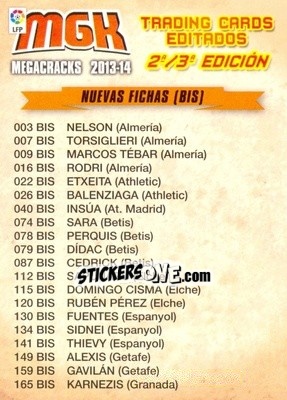 Sticker Fichasbis - Liga BBVA 2013-2014. Megacracks n. CHL-2 - Panini
