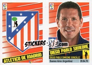 Sticker Entrenador - Diego Pablo Simeone - Liga Spagnola 2013-2014 - Colecciones ESTE