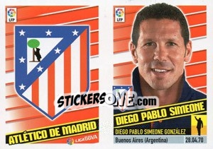 Sticker Entrenador - Diego Pablo Simeone - Liga Spagnola 2013-2014 n. 3 - Colecciones ESTE