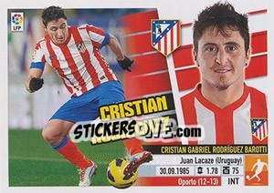 Sticker Cristian Rodríguez (14) - Liga Spagnola 2013-2014 n. 106 - Colecciones ESTE