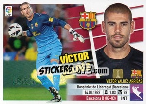 Sticker Víctor Valdés (1) - Liga Spagnola 2013-2014 - Colecciones ESTE