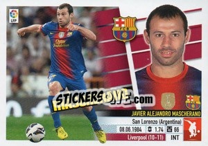 Sticker Mascherano (5) - Liga Spagnola 2013-2014 - Colecciones ESTE