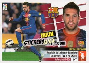 Sticker Jordi Alba (7) - Liga Spagnola 2013-2014 n. 129 - Colecciones ESTE