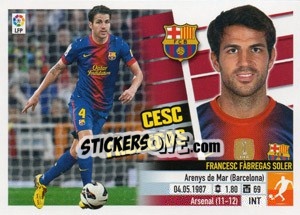 Sticker Cesc Fàbregas (11A) - Liga Spagnola 2013-2014 n. 134 - Colecciones ESTE