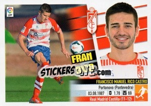 Sticker Fran Rico (13B) Colocas - Liga Spagnola 2013-2014 n. 327 - Colecciones ESTE