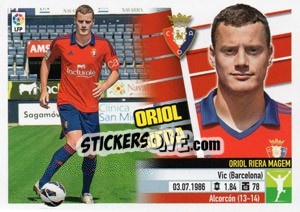 Sticker Oriol Riera (16) - Liga Spagnola 2013-2014 - Colecciones ESTE