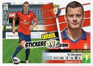 Sticker Oriol Riera (16) - Liga Spagnola 2013-2014 n. 441 - Colecciones ESTE