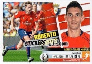Figurina Roberto Torres (13B) Colocas - Liga Spagnola 2013-2014 - Colecciones ESTE