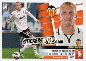 Sticker Jérémy Mathieu (6) - Liga Spagnola 2013-2014 n. 547 - Colecciones ESTE