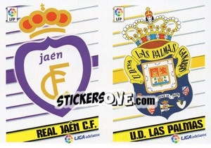 Sticker Escudos Real Jaén/UD Las Palmas - Liga Spagnola 2013-2014 n. 665 - Colecciones ESTE