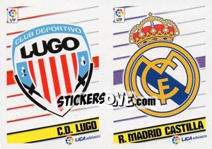 Sticker Escudos Lugo/Real Madrid Castilla - Liga Spagnola 2013-2014 n. 666 - Colecciones ESTE
