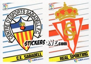 Sticker Escudos Sabadell/Real Sporting - Liga Spagnola 2013-2014 n. 670 - Colecciones ESTE