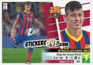 Sticker 1 Neymar (F.C. Barcelona) - Liga Spagnola 2013-2014 n. 681 - Colecciones ESTE