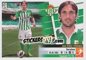 Figurina 4 Verdú (Real Betis) - Liga Spagnola 2013-2014 - Colecciones ESTE