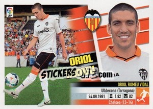 Cromo 22 Oriol Romeu (Valencia C.F.) - Liga Spagnola 2013-2014 - Colecciones ESTE