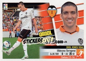 Sticker 22 Oriol Romeu (Valencia C.F.) - Liga Spagnola 2013-2014 n. 702 - Colecciones ESTE