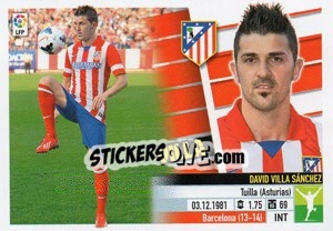 Sticker 23 David Villa (Atlético de Madrid) - Liga Spagnola 2013-2014 - Colecciones ESTE