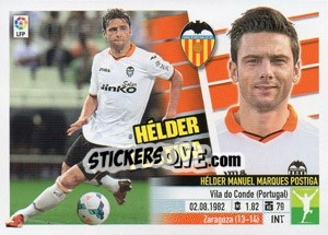 Sticker 45 Helder Postiga (Valencia C.F.) - Liga Spagnola 2013-2014 n. 725 - Colecciones ESTE