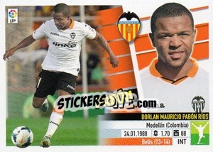 Sticker 55 Pabón (Valencia C.F.) - Liga Spagnola 2013-2014 n. 735 - Colecciones ESTE