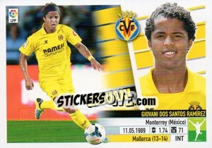 Figurina N. 62B Giovani Dos Santos (Villareal C.F.) - Liga Spagnola 2013-2014 - Colecciones ESTE