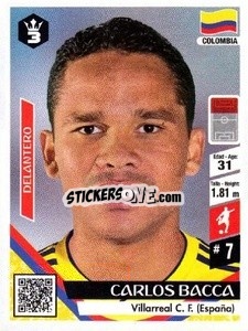 Cromo Carlos Bacca - Russia 2018 - 3 REYES