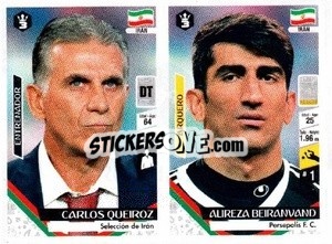 Sticker Carlos Queiroz / Alireza Beiranvand - Russia 2018 - 3 REYES