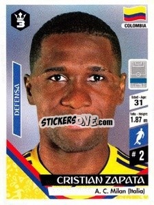 Cromo Cristian Zapata - Russia 2018 - 3 REYES