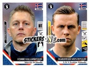 Sticker Heimir Hallgrímsson / Ogmundur Kristinsson - Russia 2018 - 3 REYES