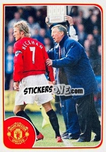 Sticker Sir Alex Ferguson With David Beckham - Manchester United 2011-2012 n. M - Panini