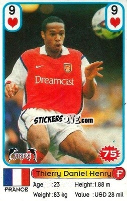 Sticker Thierry Henry - Champions 2001 n. 75 - Akas Akbalik
