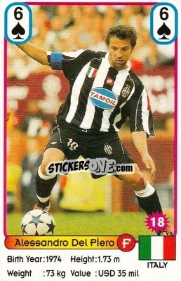 Cromo Alessandro Del Piero - Football Stars New Season 2002 - Akas Akbalik
